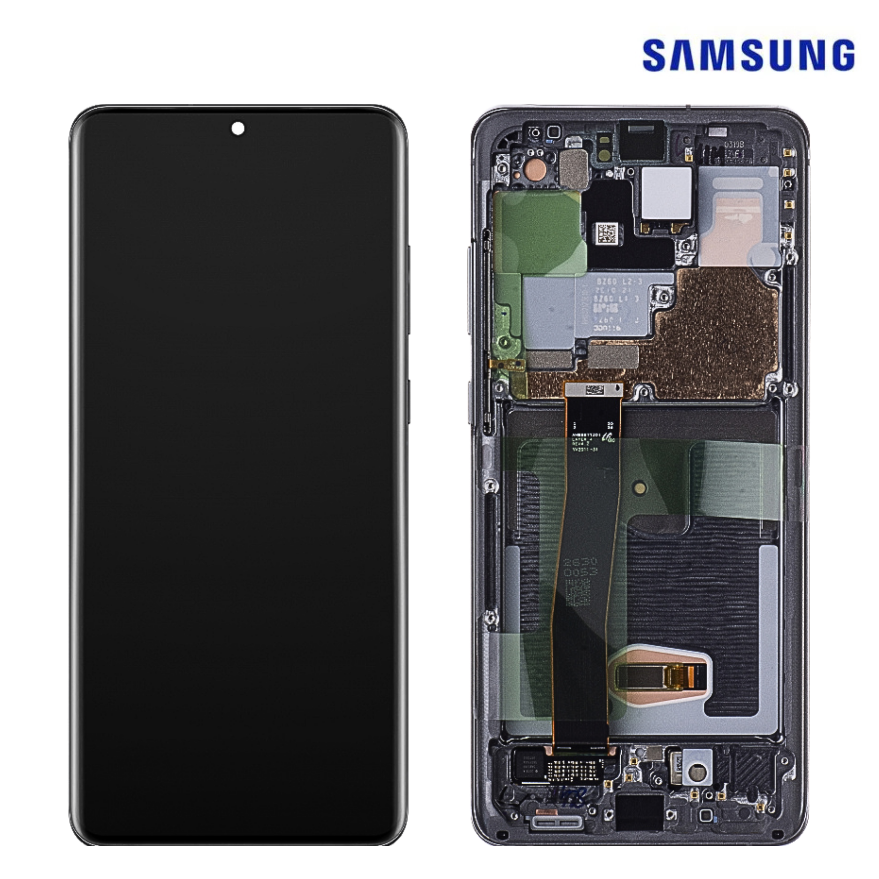 SAMSUNG A12 2021 (NACHO) / SM-A127 BLACK (With Frame) LCD Service Pack